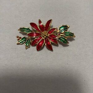 Vintage poinsettia brooch pin